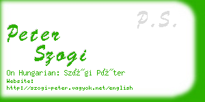 peter szogi business card